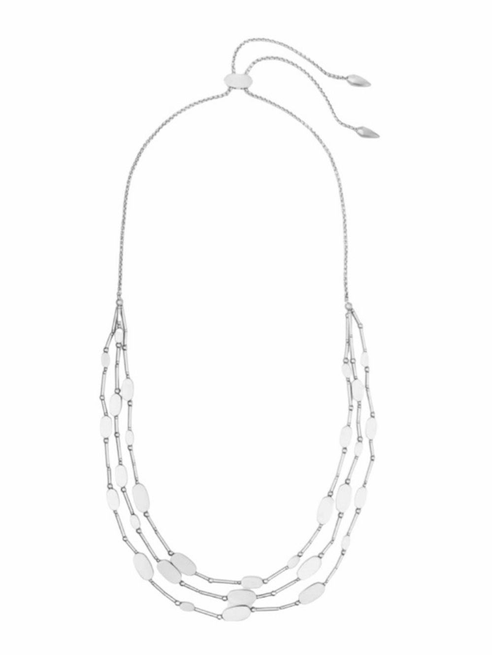 Kendra Scott Brushed Silver Channing Necklace Long